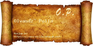 Olvasó Polla névjegykártya